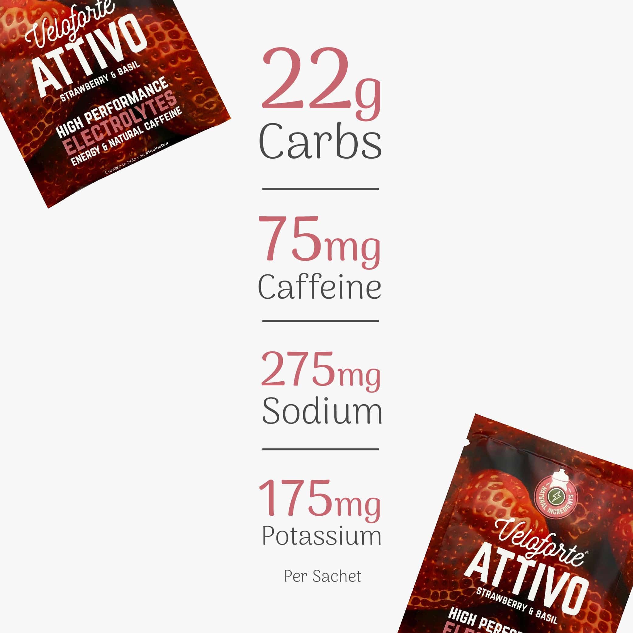 Veloforte Electrolyte Powders Attivo Electrolyte Powder with Caffeine