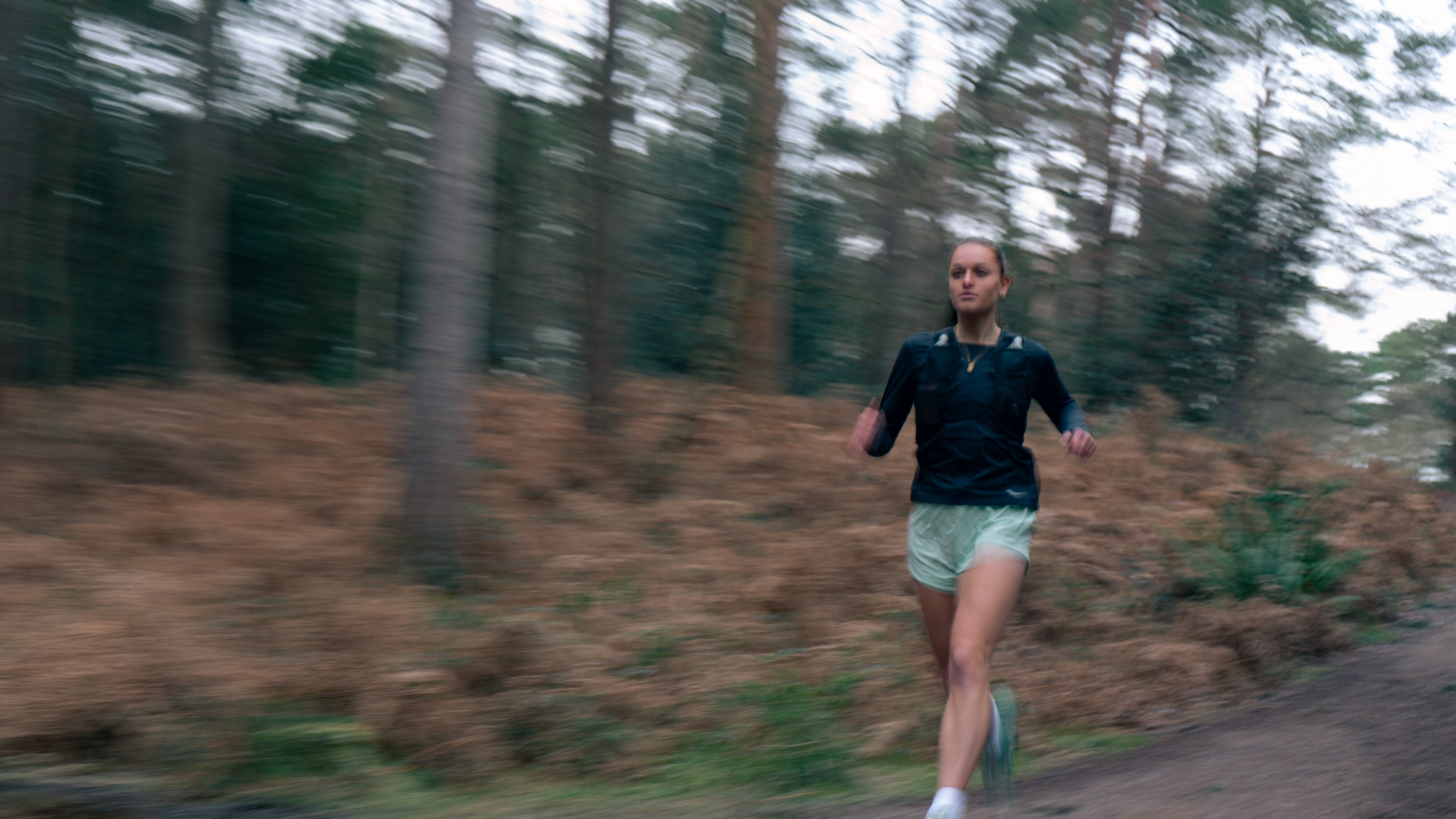 A woman running