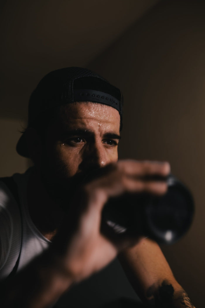 A man working out indoors