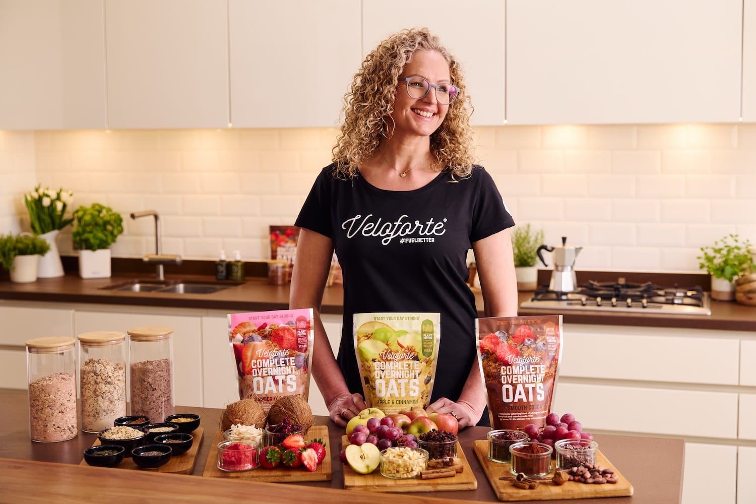 Lara with the Veloforte overnight oats range