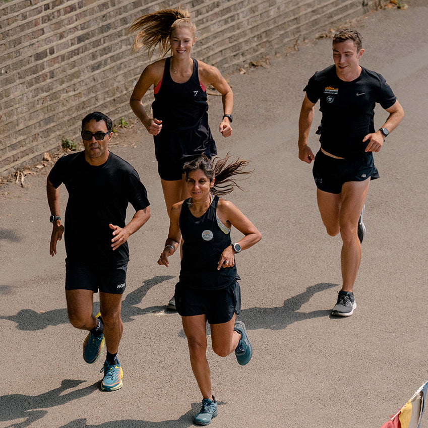 Group of runners on a sunny day