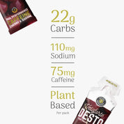 Desto Energy Gel nutritional information on a white background 