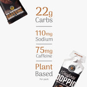 Veloforte Energy Gels Doppio nutritional information on a white background