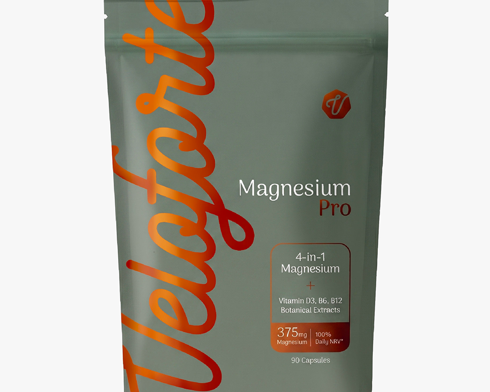 Veloforte Magnesium Pro supplement package on a white background
