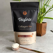 Veloforte Collagen Scoop with CollagenPro on a counter top