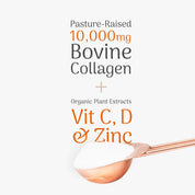 Veloforte Collagen Pro 10000mg premium pasture raised bovine collagen with organic plant extracts vitamin c d and zinc