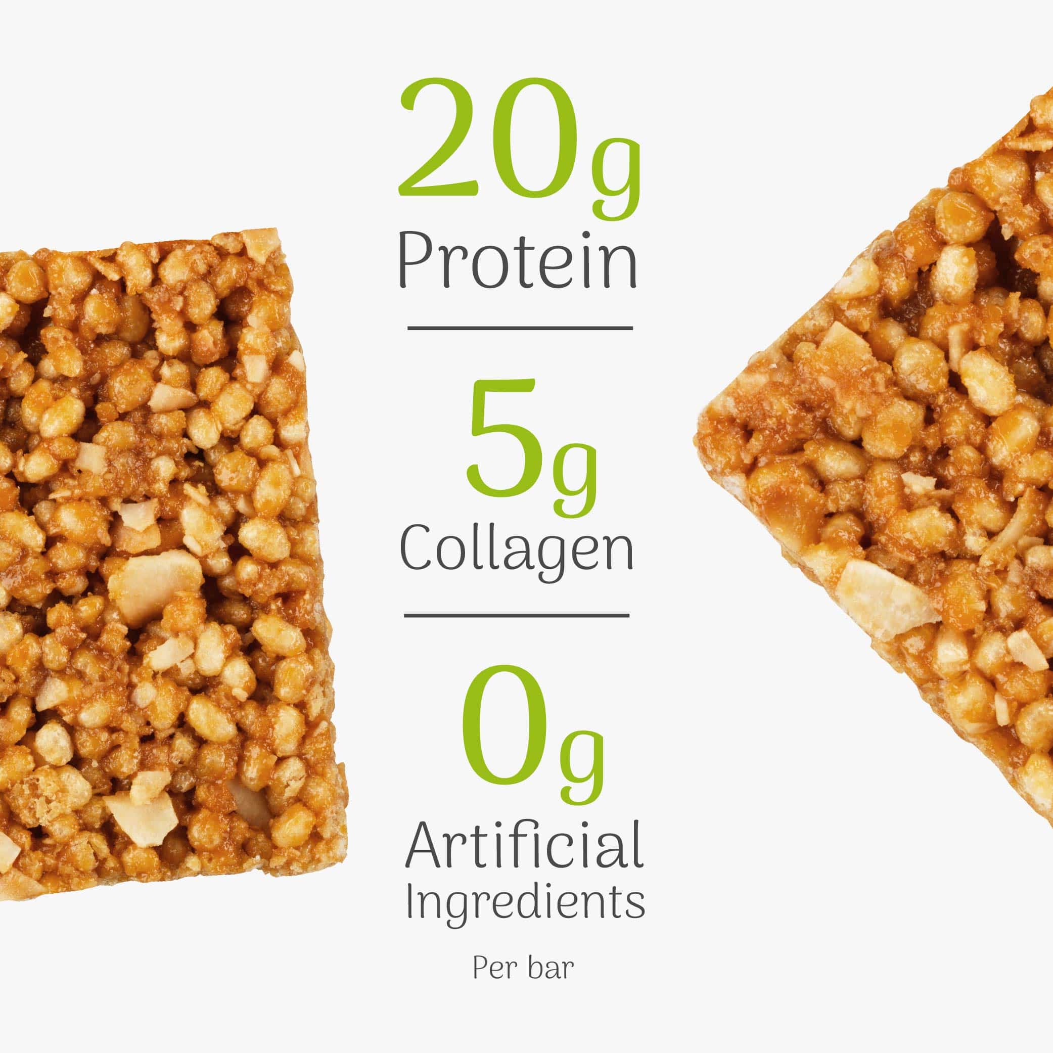 Lime & coconut Protein bar with nutritional information on a white background