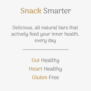 Veloforte oat snack bar health information on a grey background
