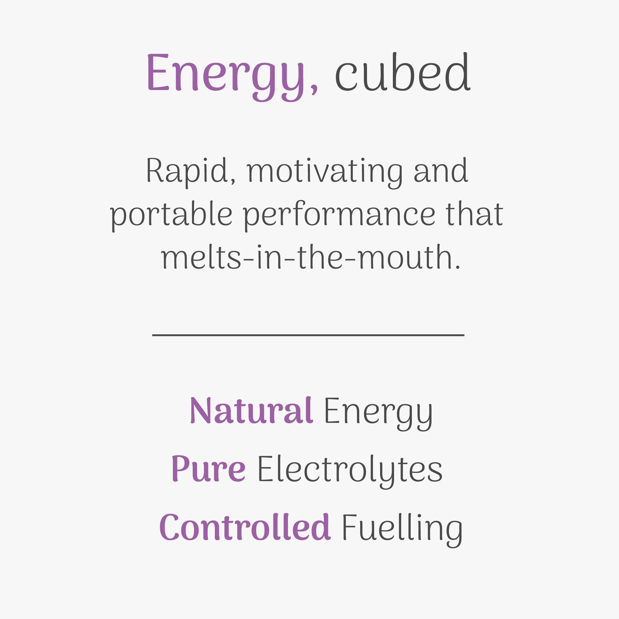 Text on a white background describing energy products with key features.
