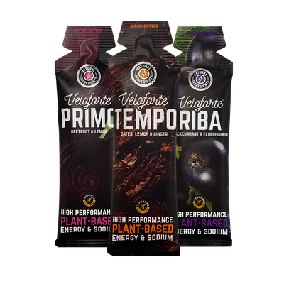 Primo, Tempo and Riba non-caffeinated energy gels 