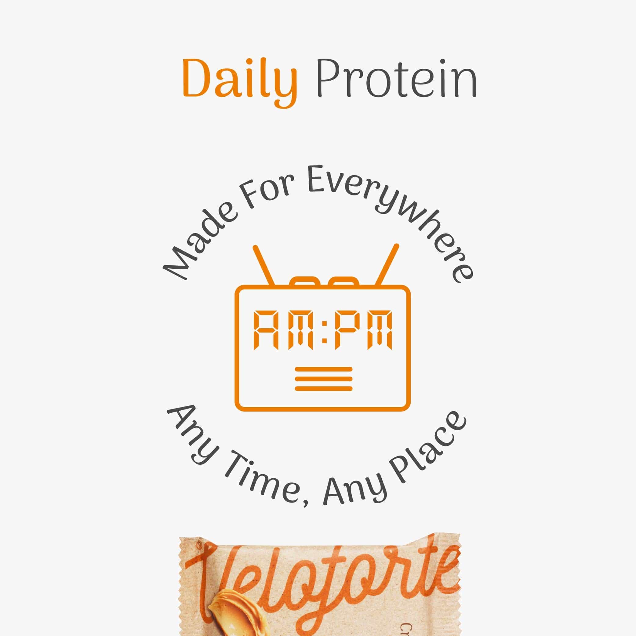 Daily Protein Veloforte package with branding and product name on a white background