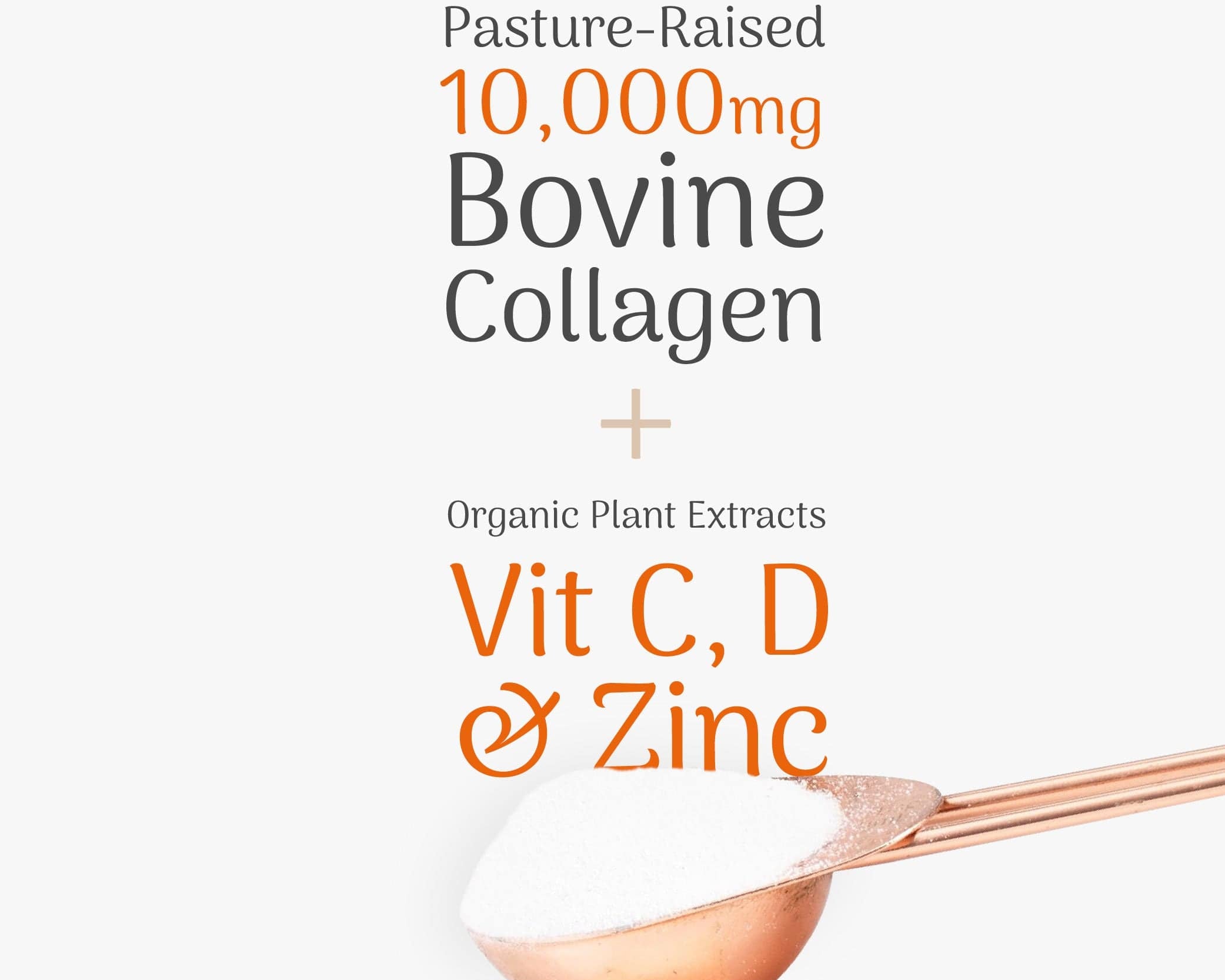Veloforte Collagen Pro 10000mg premium pasture raised bovine collagen with organic plant extracts vitamin c d and zinc