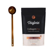 Veloforte Collagen Scoop size comparison to CollagenPro packet 