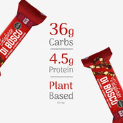 Veloforte Di Bosco energy bar with nutritional information on a white background