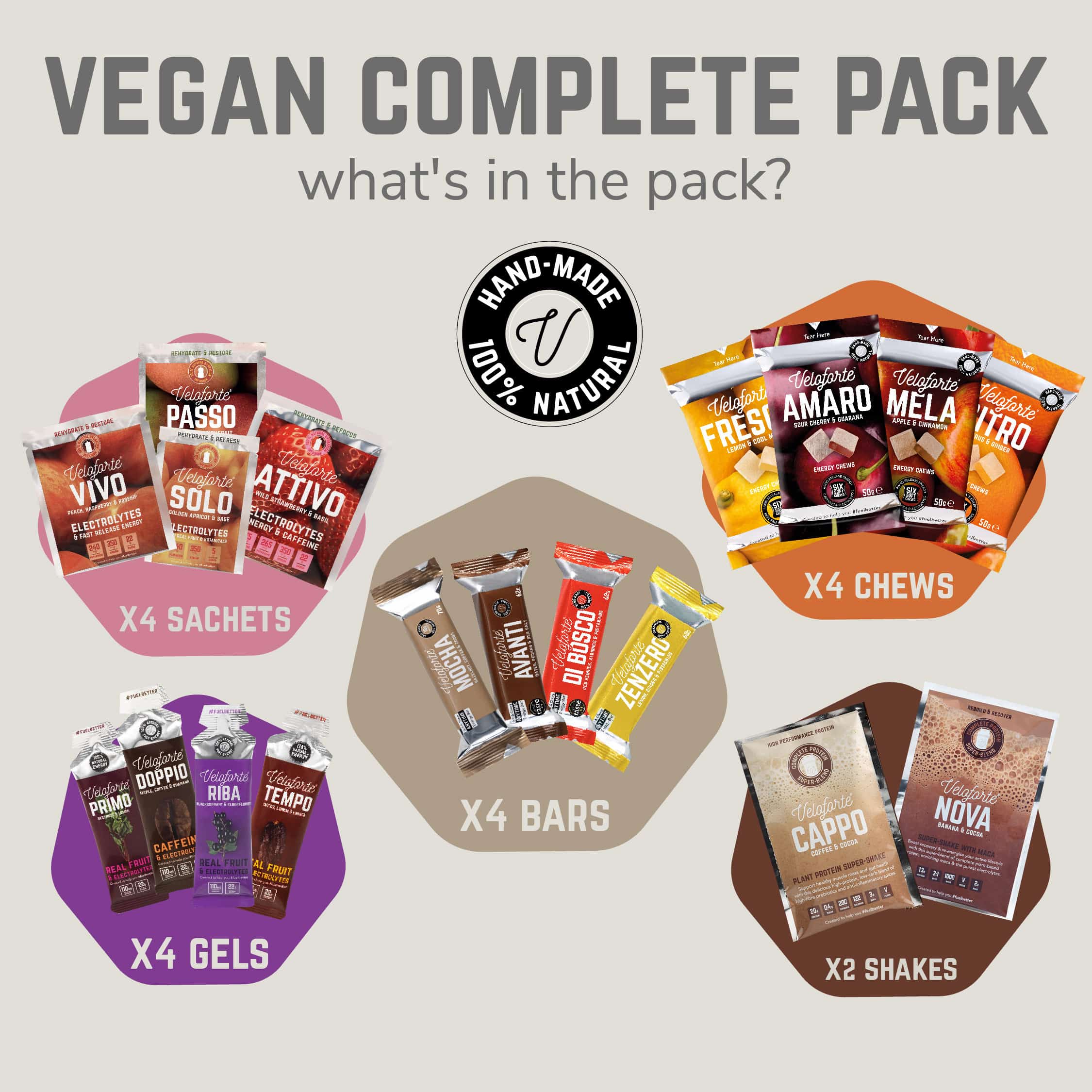 Veloforte Mixed Category Bundle 18 Vegan Complete Pack